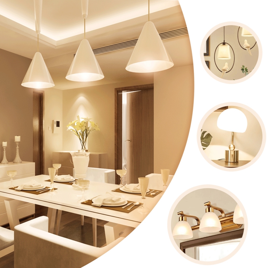LED-Leuchtmittel A60 E27/8W/230V 330° 2700K - Aigostar