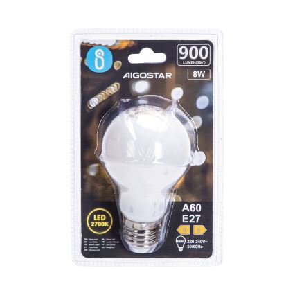 LED-Leuchtmittel A60 E27/8W/230V 330° 2700K - Aigostar