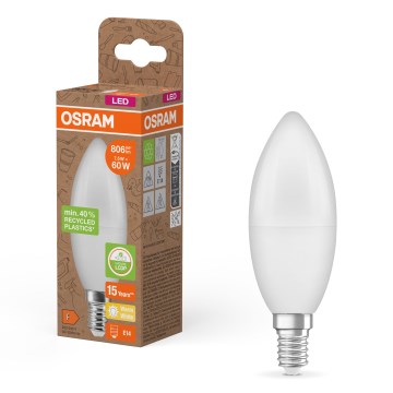 LED-Leuchtmittel aus recyceltem Kunststoff B39 E14/7,5W/230V 2700K - Osram