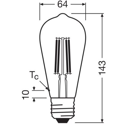 LED-Leuchtmittel CLASSIC FILAMENT E27/6,5W/230V 4000K - Osram