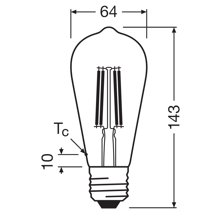 LED-Leuchtmittel CLASSIC FILAMENT E27/6,5W/230V 4000K - Osram