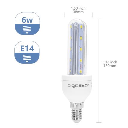 LED-Leuchtmittel E14/6W/230V 6500K - Aigostar