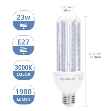 LED-Leuchtmittel E27/23W/230V 3000K - Aigostar