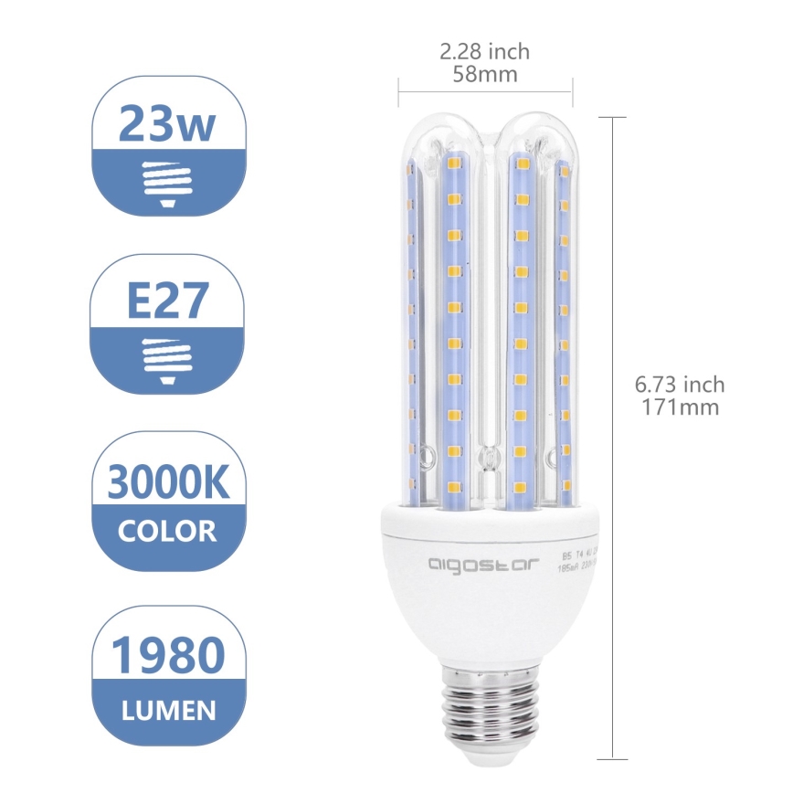 LED-Leuchtmittel E27/23W/230V 3000K - Aigostar