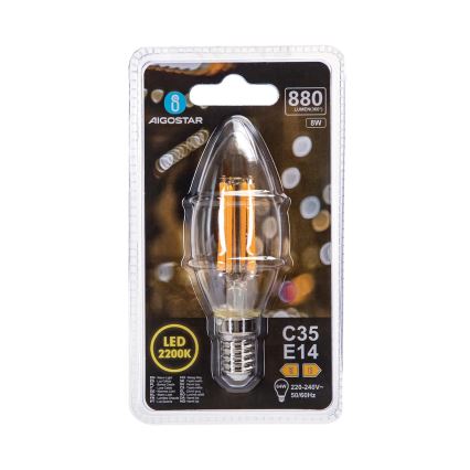 LED-Leuchtmittel FILAMENT C35 E14/8W/230V 2200K - Aigostar