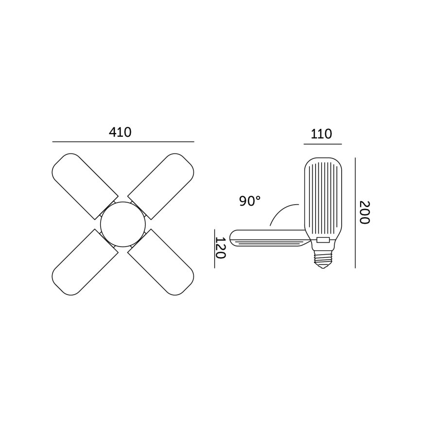 LED-Leuchtmittel für die Pflanzenzucht PLANTY E27/40W/230V 1200K