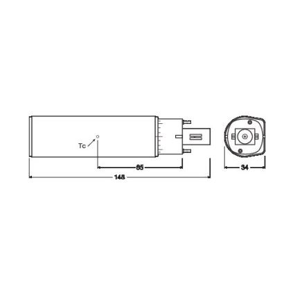 LED-Leuchtmittel G24D-2/7W/230V 3000K - Osram