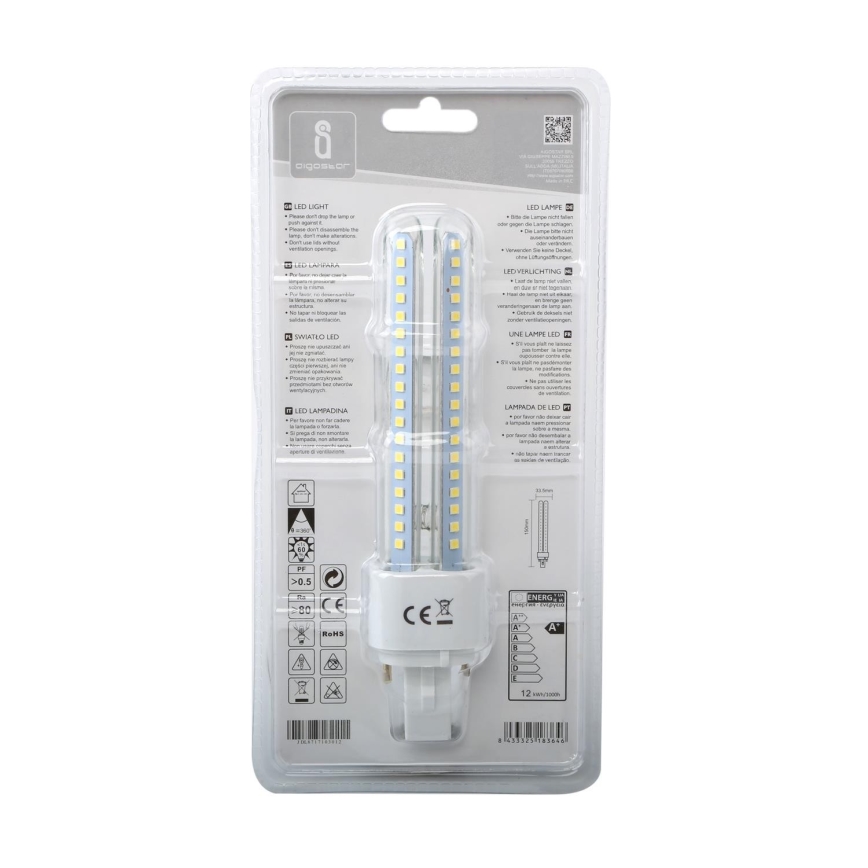 LED-Leuchtmittel G24D-3/12W/230V 6500K - Aigostar