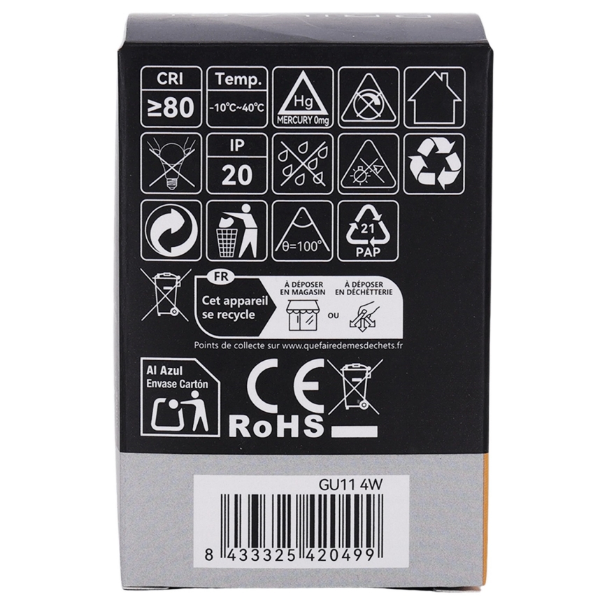LED-Leuchtmittel MR11 GU10/4W/230V 3000K - BRILAGI