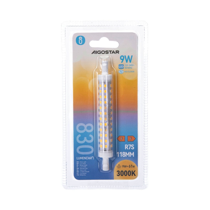 LED-Leuchtmittel R7S/9W/230V 3000K - Aigostar