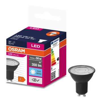 LED-Leuchtmittel VALUE PAR16 GU10/4,5W/230V 6500K 36° schwarz - Ledvance
