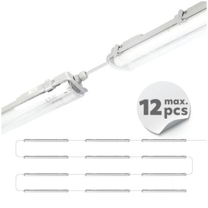 LED-Leuchtstoffarmatur für technische Anwendungen T8, 2x G13, 18 W, 230 V, 6500 K, IP65, 127 cm