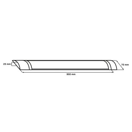 LED-Leuchtstoffleuchte LED/30W/230V 4000K 90 cm schwarz