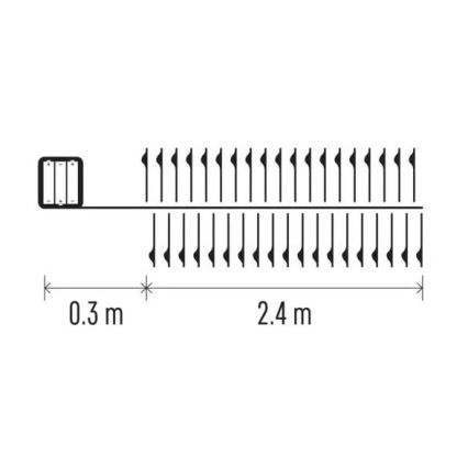 LED Lichterkette 100xLED/3xAA 2,7m warmweiß