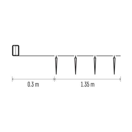 LED  Lichterkette 10xLED/2xAA 1,65m