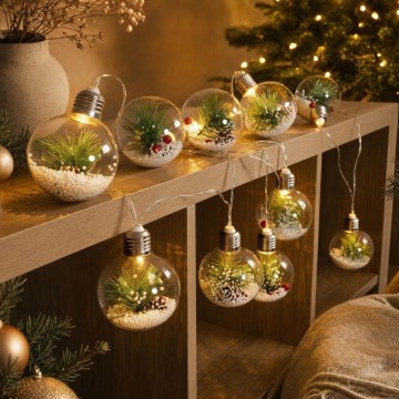 LED-Lichterkette 10xLED/3xAAA/warmweiß 2,1m Kugeln