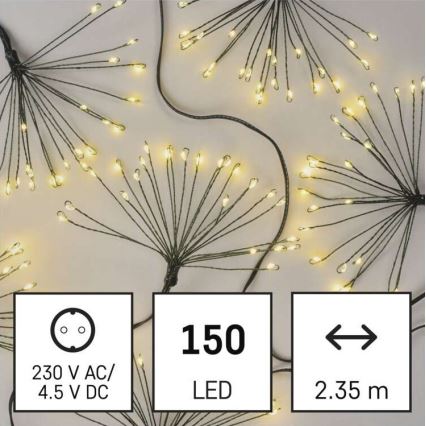 LED-Lichterkette, 150 LEDs, 5,35 m, warmweiß