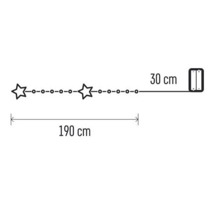 LED-Lichterkette 20xLED/2xAA 2,2 m warmweiß