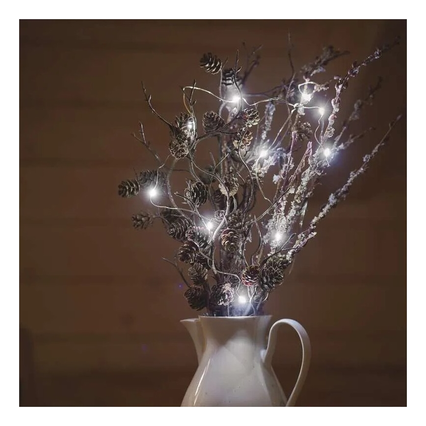 LED  Lichterkette 20xLED/2xAA 2,4m kaltweiß