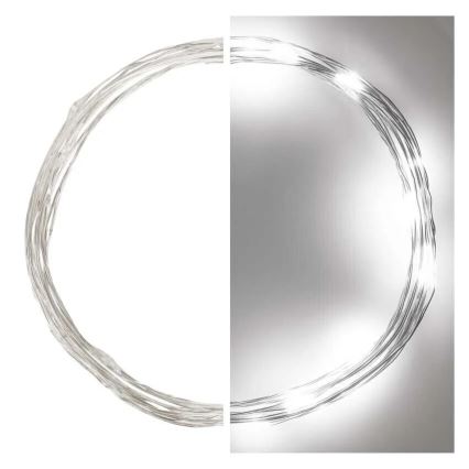 LED  Lichterkette 20xLED/2xAA 2,4m kaltweiß