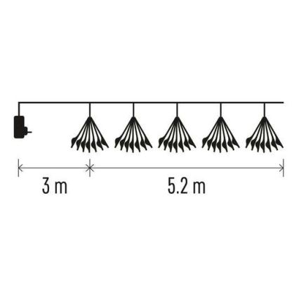 LED  Lichterkette 300xLED/8,2m kaltweiß