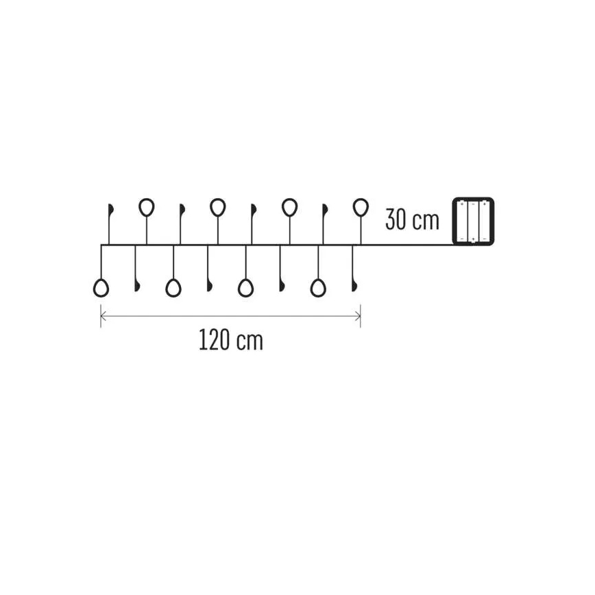 LED-Lichterkette 40xLED/3xAA 1,5 m warmweiß