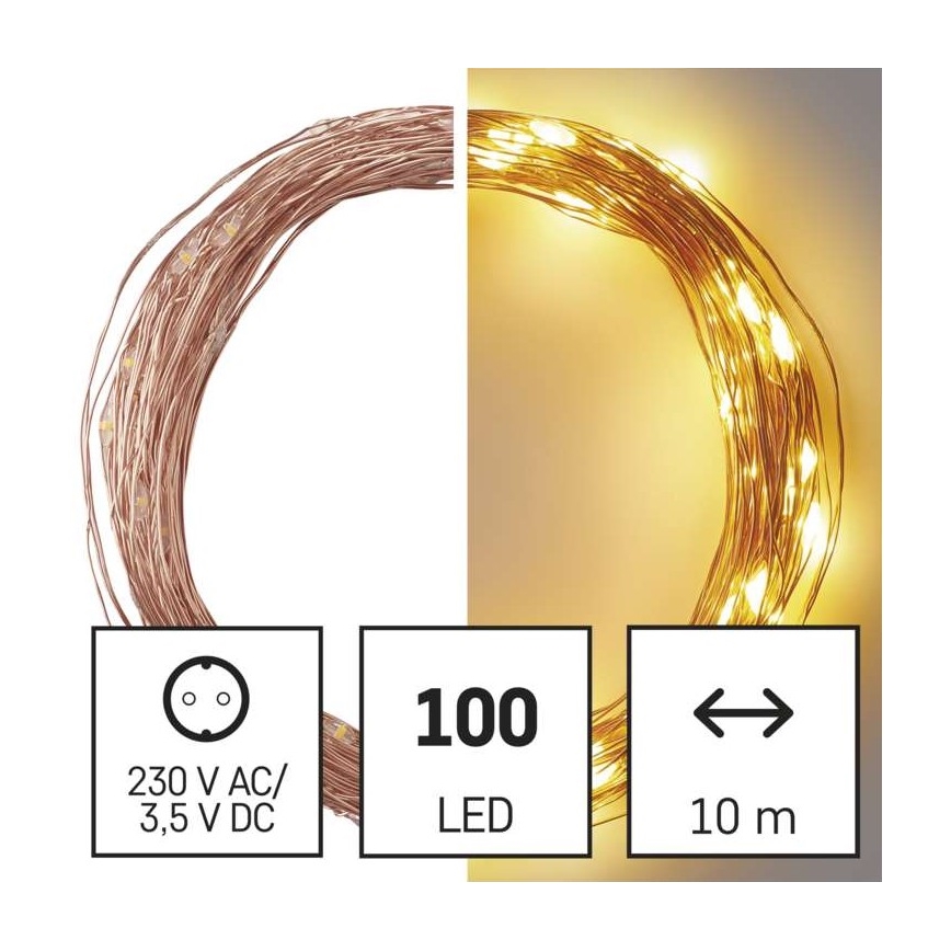 LED-Lichterkette für den Außenbereich, 100 LEDs, 15 m, IP44, warmweiß