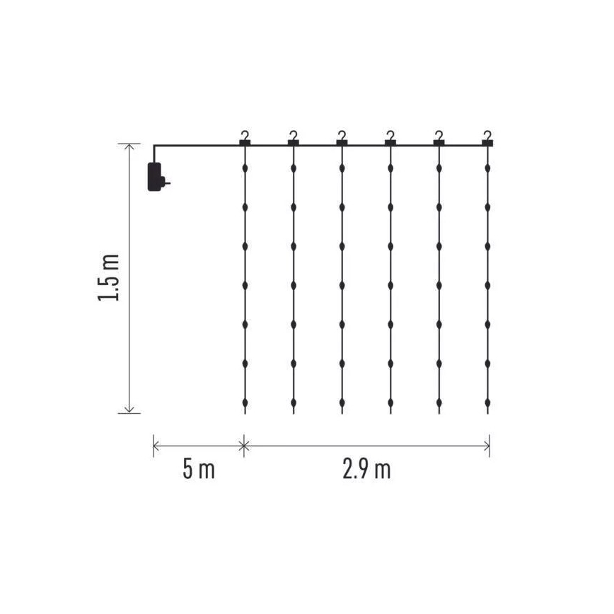 LED-Lichterkette für den Außenbereich, 300 LEDs, 8 Funktionen, 5,9 m, IP44, warmweiß