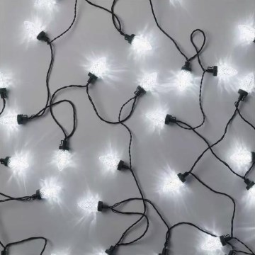 LED-Lichterkette für den Außenbereich, 50×LED / 8 Funktionen, 14,8 m, IP44, kaltweiß