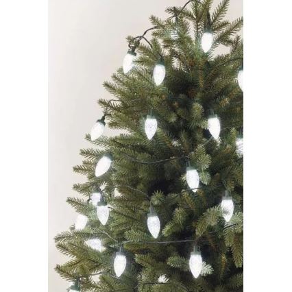 LED-Lichterkette für den Außenbereich, 50×LED / 8 Funktionen, 14,8 m, IP44, kaltweiß