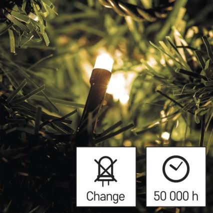 LED-Lichterkette für den Außenbereich 80xLED/3xAA 6,1m IP44 warmweiß