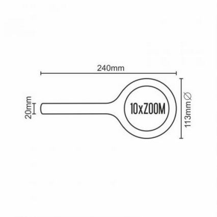 LED Lupe 10×ZOOM mit Hintergrundbeleuchtung LED/3W IP44