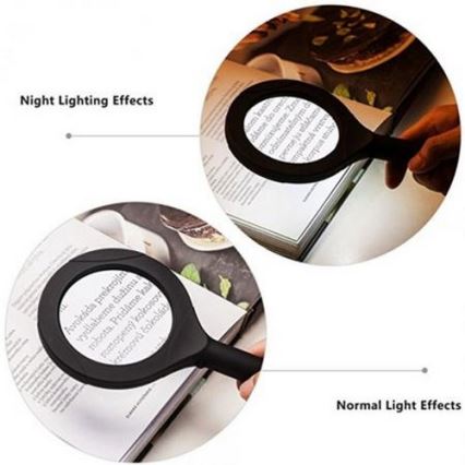 LED-Lupe 5×ZOOM mit Hintergrundbeleuchtung LED/3W/2xAA IP44
