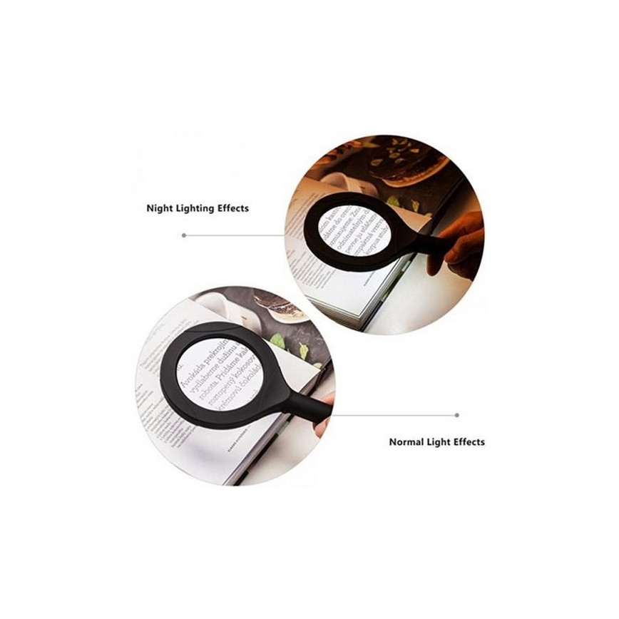 LED-Lupe 5×ZOOM mit Hintergrundbeleuchtung LED/3W/2xAA IP44