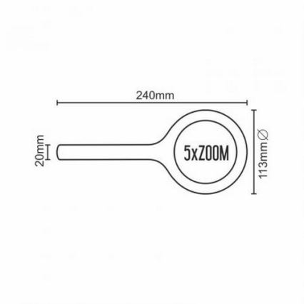 LED-Lupe 5×ZOOM mit Hintergrundbeleuchtung LED/3W/2xAA IP44