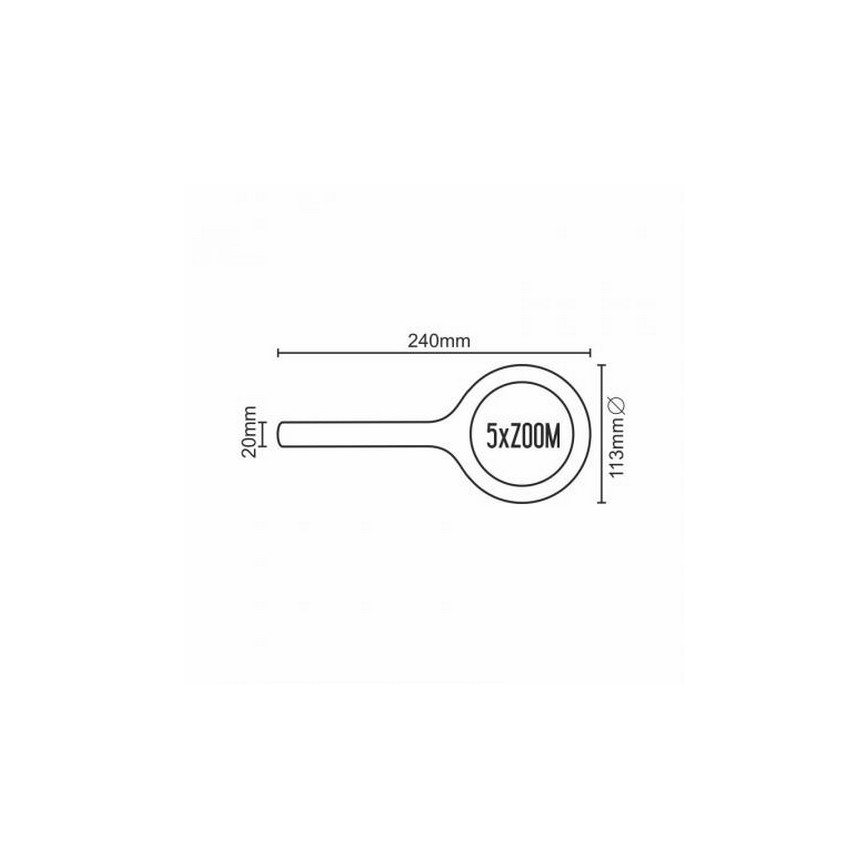 LED-Lupe 5×ZOOM mit Hintergrundbeleuchtung LED/3W/2xAA IP44