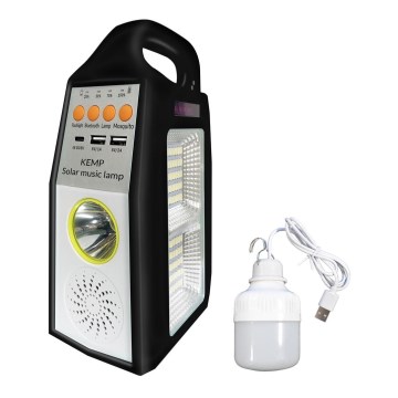 LED Multifunktionale Solarlampe mit Lautsprecher und Powerbank LED/5W/7200 mAh IP65