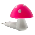 LED-Nachtleuchte für Kinder mit Dämmerungssensor LED/0,5W/230V Fliegenpilz