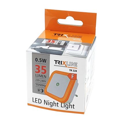 LED Nachtlicht mit Dämmerungssensor LED/0,5W/230V orange