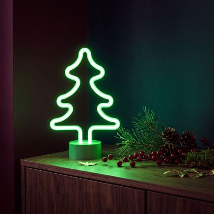 LED-Neon-Tischdekoration LED/2W/3xAA USB Baum