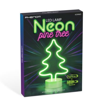 LED-Neon-Tischdekoration LED/2W/3xAA USB Baum
