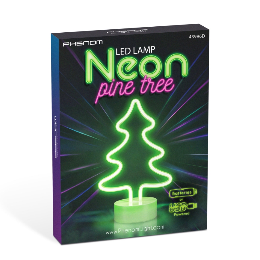 LED-Neon-Tischdekoration LED/2W/3xAA USB Baum
