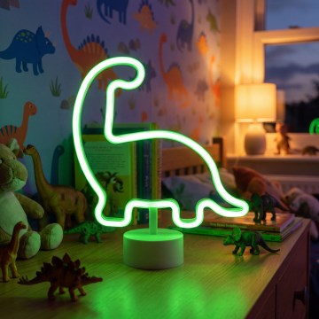 LED Neon Tischdekoration LED/2W/3xAA USB Dinosaurier