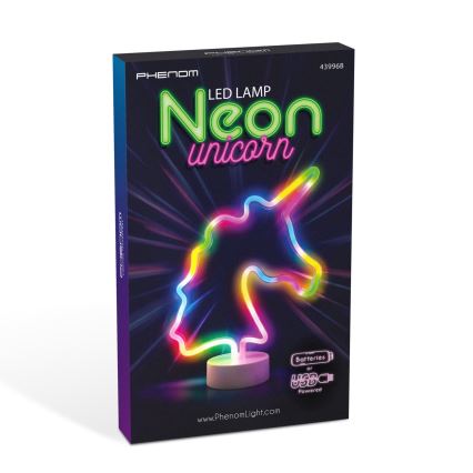 LED-Neon-Tischdekoration LED/2W/3xAA USB Einhorn