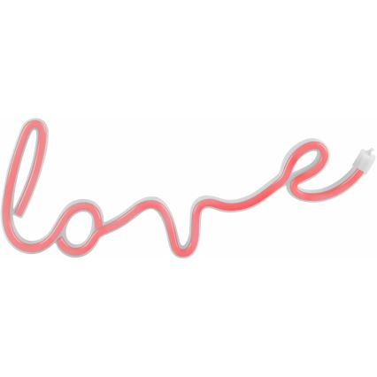 LED-Neon-Wanddekoration LOVE LED/3W/3xAA USB rot