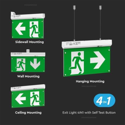 LED-Notleuchte EMERGENCY EXIT LED/2,5W/230V 4in1 6000K