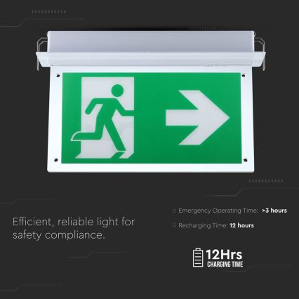 LED-Notleuchte EMERGENCY EXIT SAMSUNG CHIP LED/2W/230V 6000K