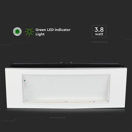 LED-Notleuchte EMERGENCY EXIT SAMSUNG CHIP LED/3,8W/230V 6000K