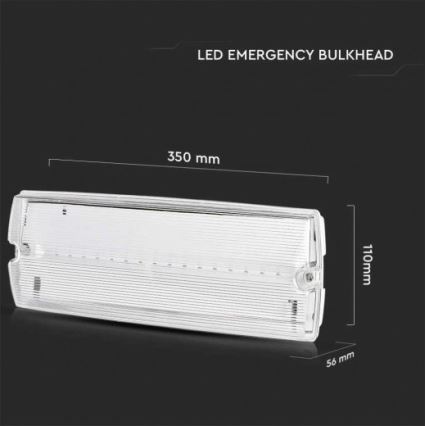 LED-Notleuchte mit regelmäßiger Funktionsprüfung EMERGENCY EXIT LED/3W/230V 6400K IP65