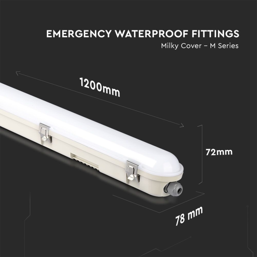 LED Technische Leuchtstofflampe mit Notfallmodul EMERGENCY LED/36W/230V 4000K 120cm IP65